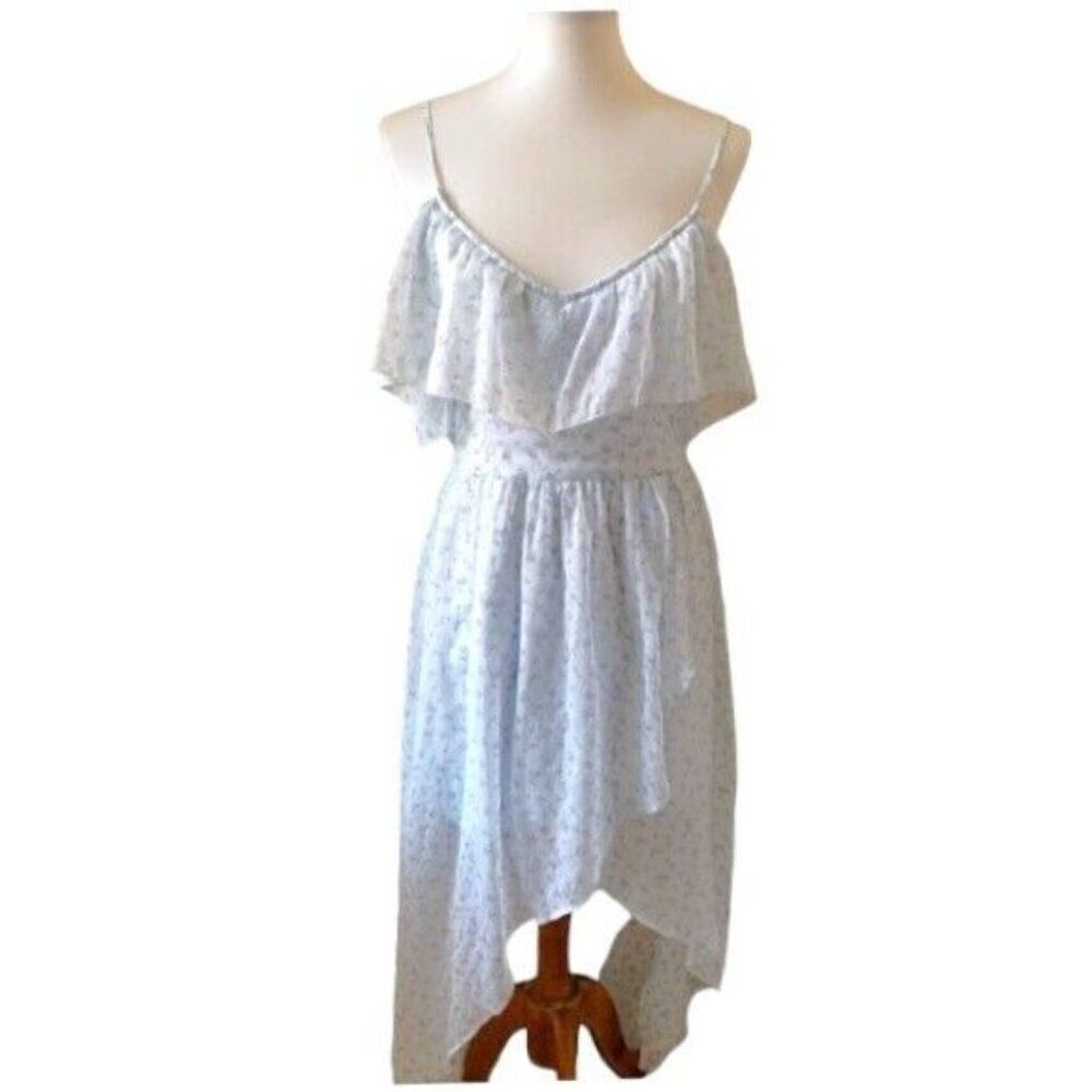Abercrombie & Fitch Off the Shoulder High Low Blue Dress Chiffon Size XS - Picture 8 of 8